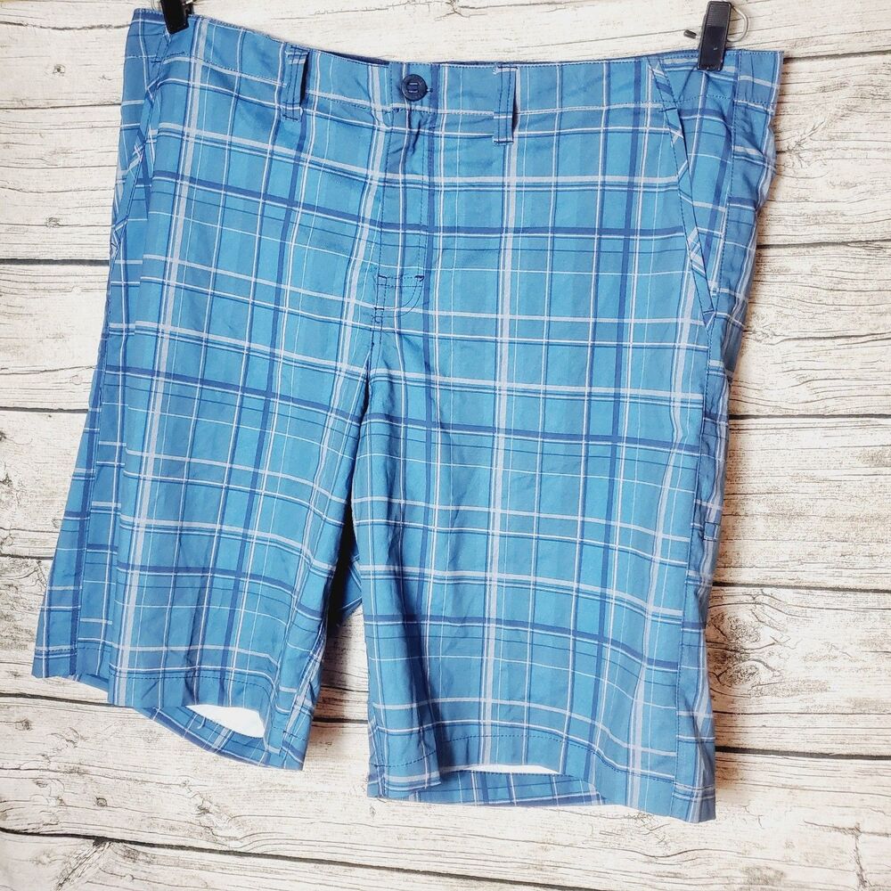 Salt Life Shorts Mens 42 SLX-QD Vapor Stretch Blue Zipper Fly Skull Logo Hybrid